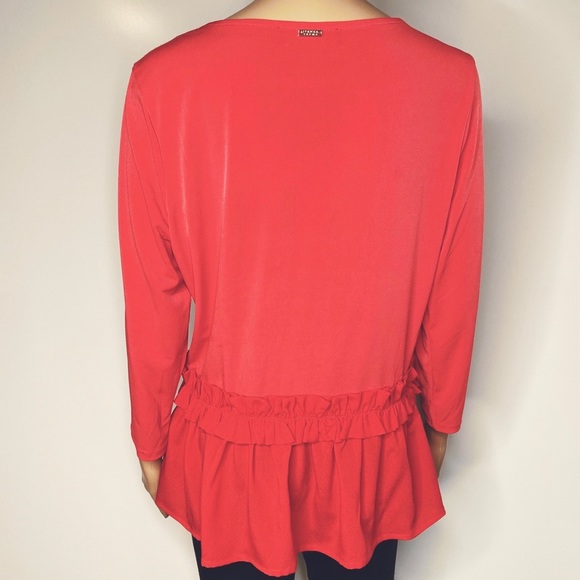 Ivanka Trump top in two-tone orange with ruffle - Picture 2 of 5